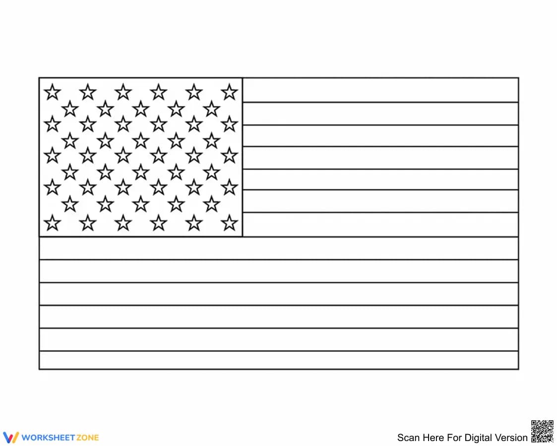 American Flag Coloring Page | Essential Grade 1 Ready - Page 1