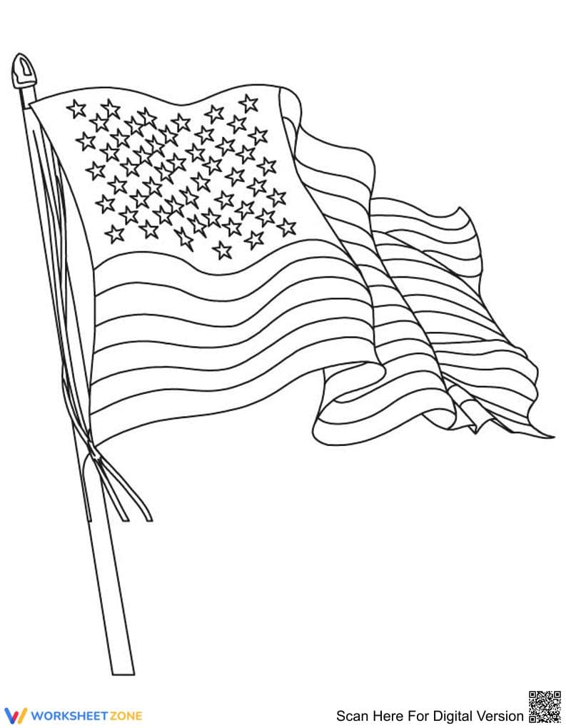 American Flag Coloring Page | Essential Grade K-5 Ready - Page 1