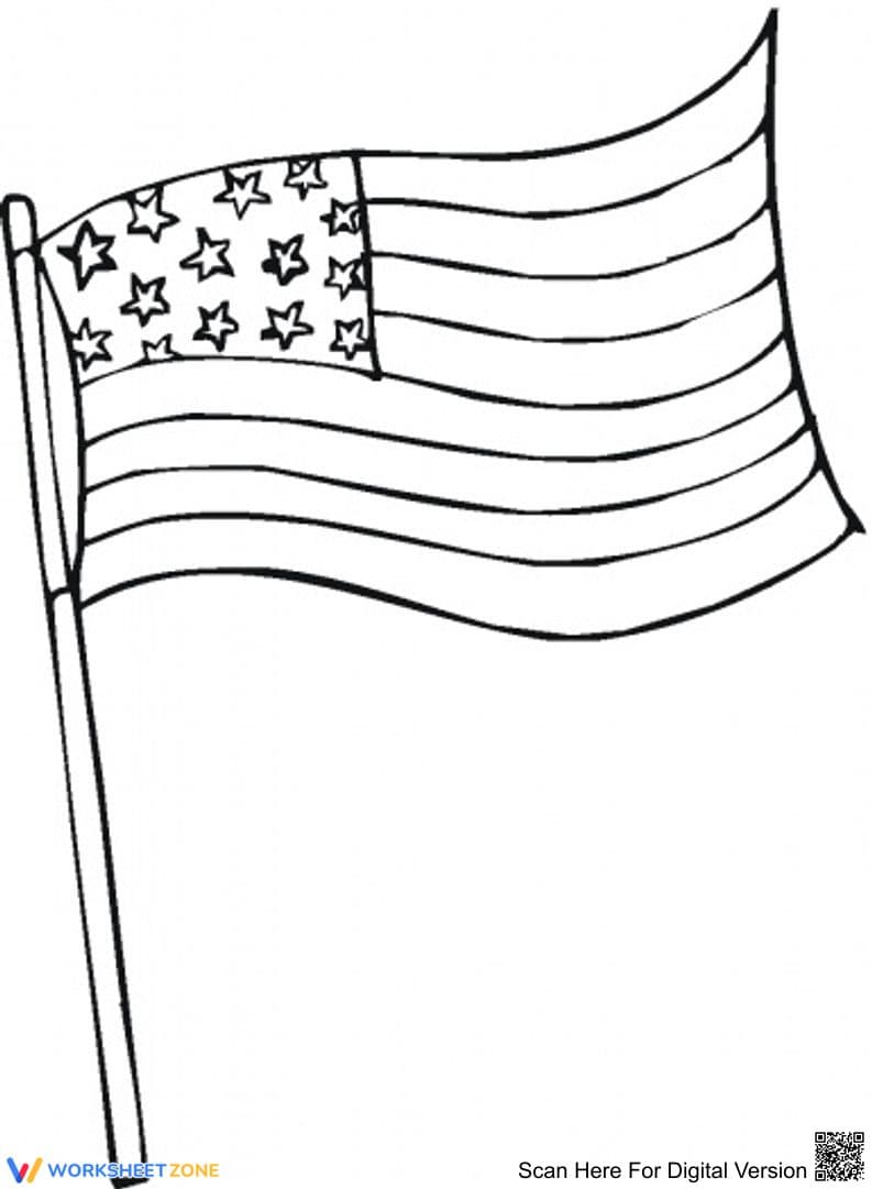 American Flag Coloring Page | Essential Grade K-5 - Page 1