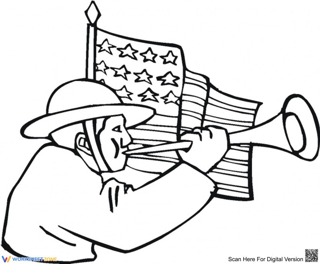 Printable American Flag Coloring Page | Grade K-2 Ready - Page 1