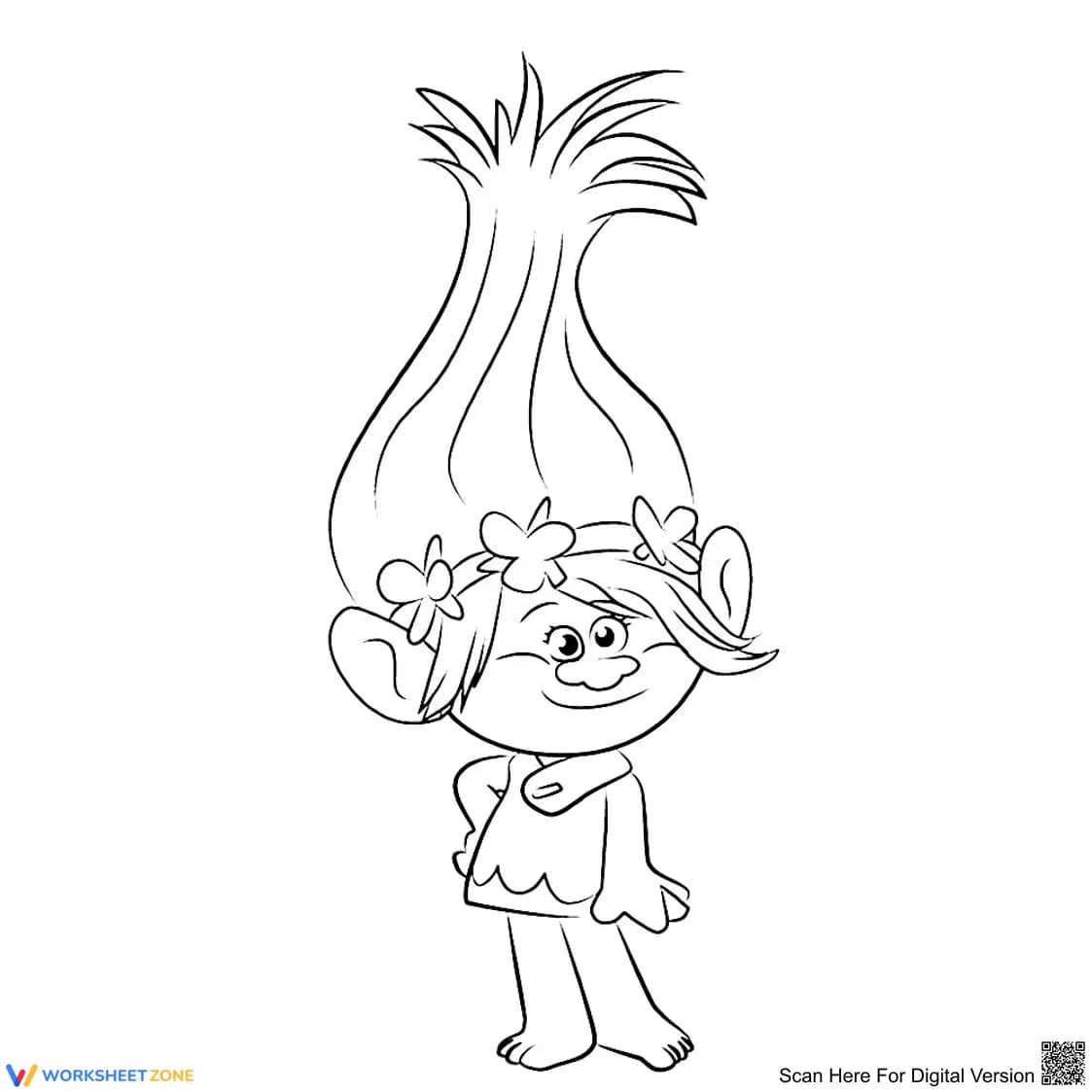 Happy Troll Coloring Activity Worksheet - Page 1
