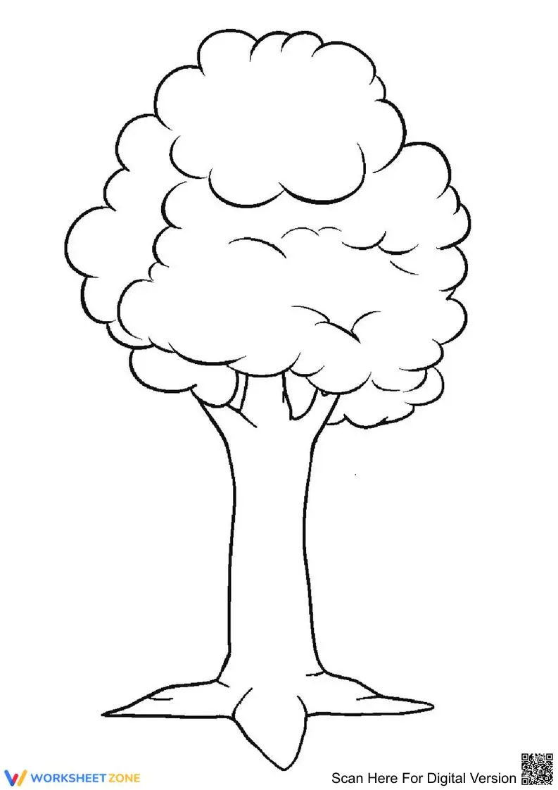 Simple Tree Coloring Page | Essential Grade K-5 Ready - Page 1