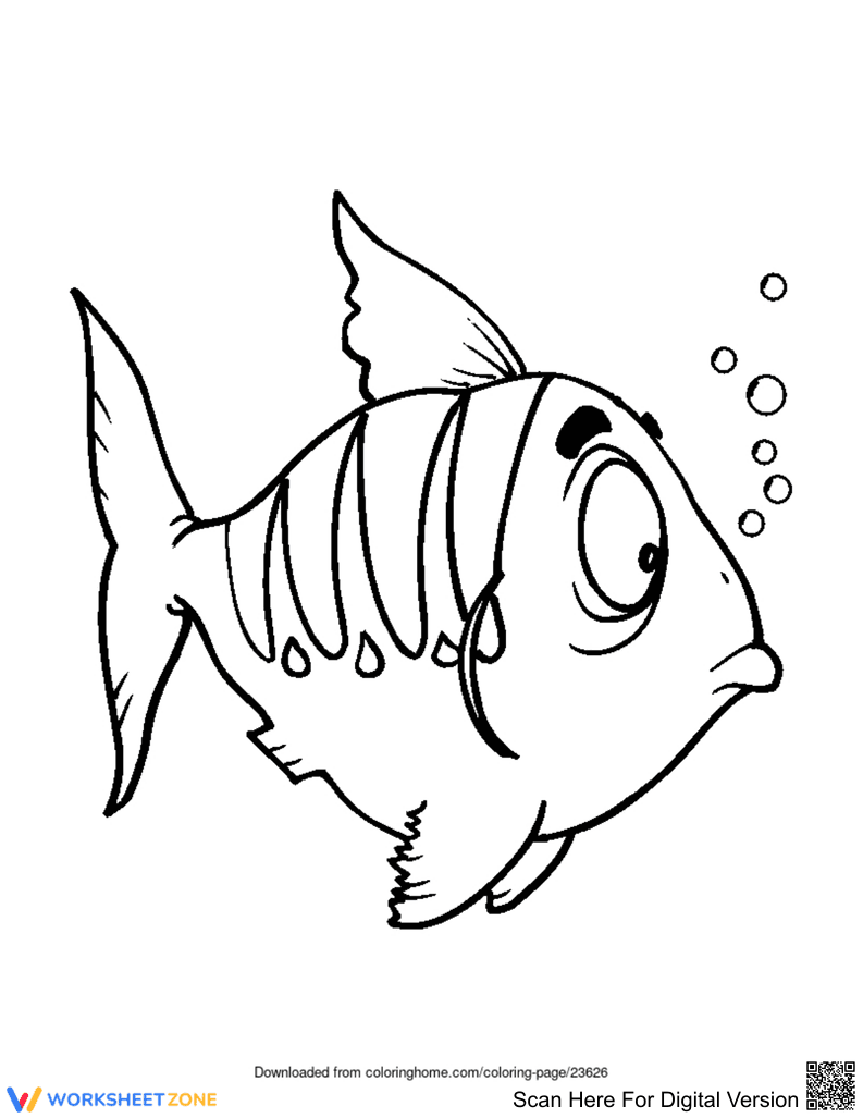 Curious Fish Creative Worksheet - Page 1