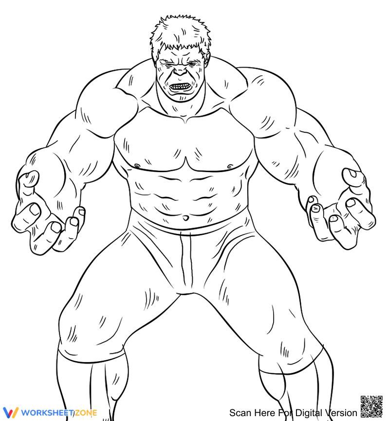 Zombie Hulk Spooky Worksheet - Page 1