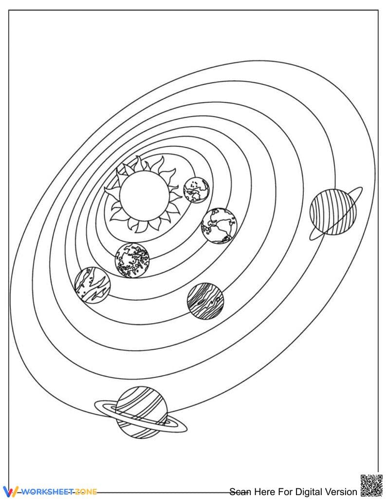 Solar System Coloring Page | Grade 1 Essential - Page 1