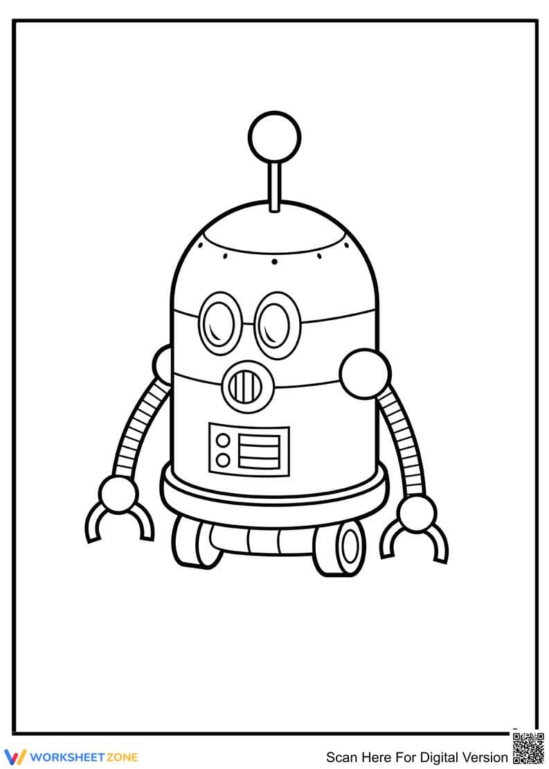 Weird Robot Coloring Page | Essential Grade K-5 Art - Page 1