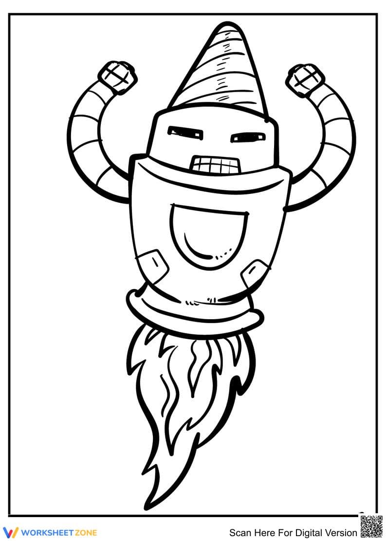 Robot Coloring Page | Essential Grade K-5 Printable - Page 1