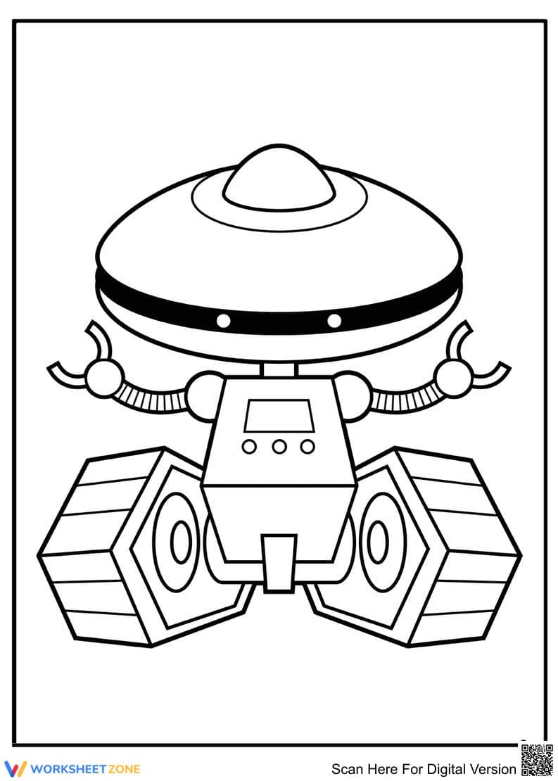 Cool Robot Coloring Page | Essential Grade K-5 Ready - Page 1