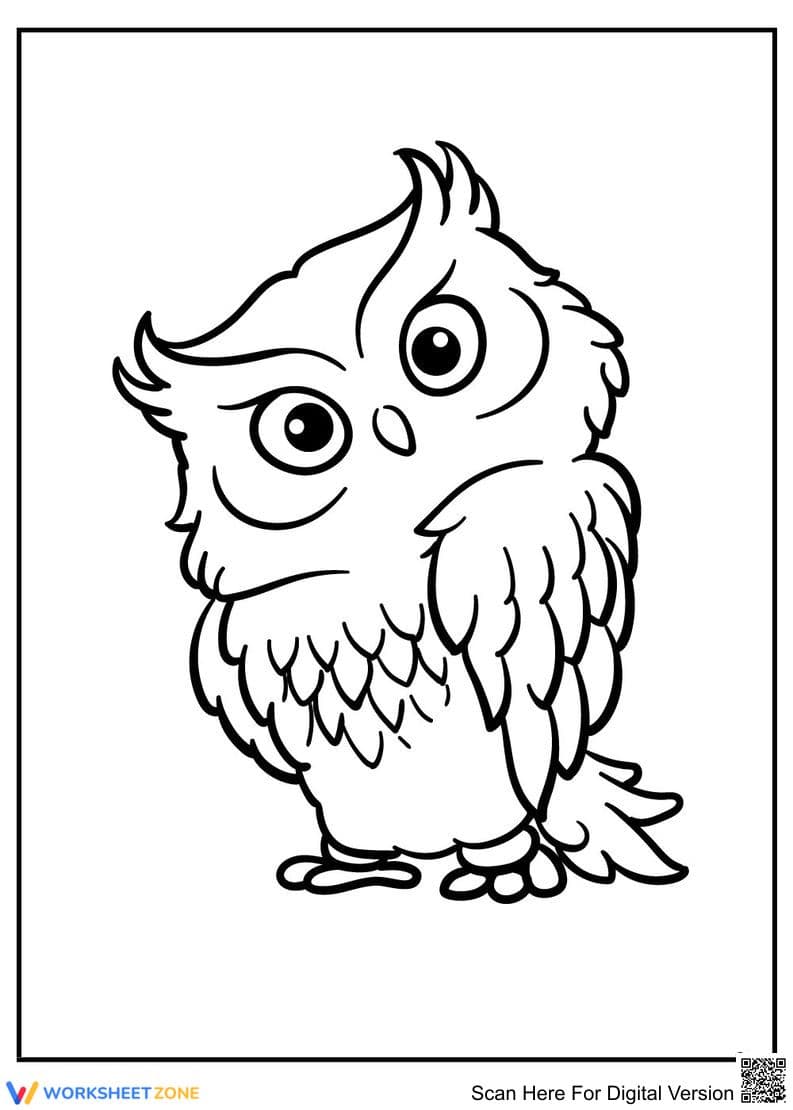 Sweet Owl Coloring Page | Essential Grade K-5 Art - Page 1