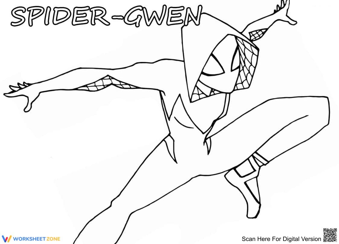 Spider-Gwen Marvel Character Coloring Page - Page 1