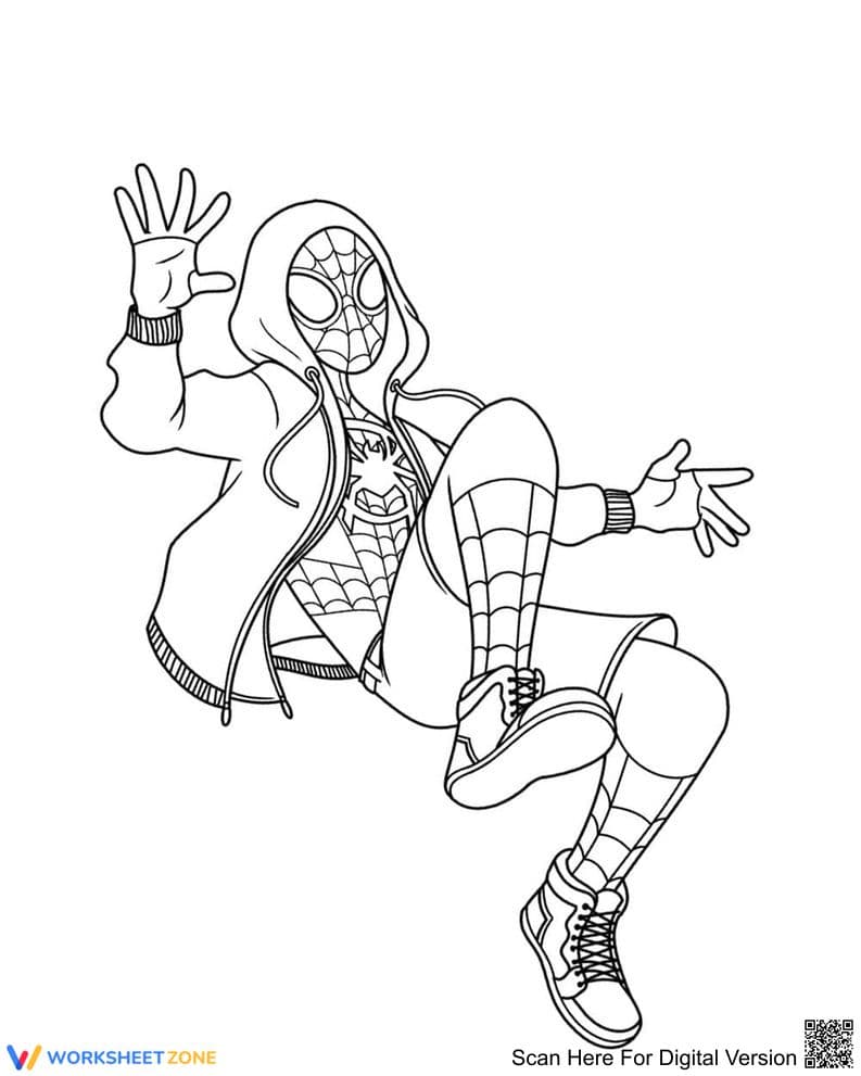 Miles Morales Coloring Page | Printable Superhero Fun - Page 1