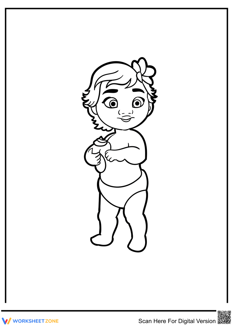 Baby Moana-Themed Creative Worksheet - Page 1