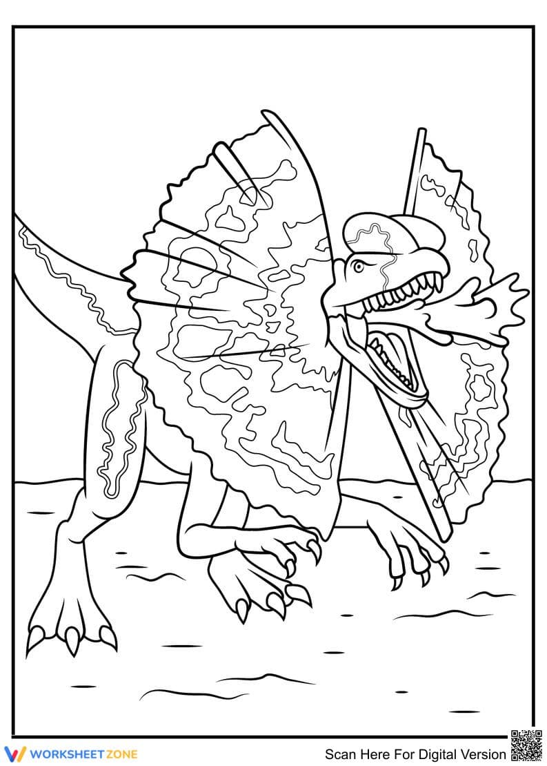 Dilophosaurus Dinosaur Coloring Page - Page 1