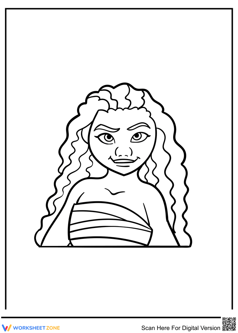 Moana Character Portrait Worksheet - Page 1