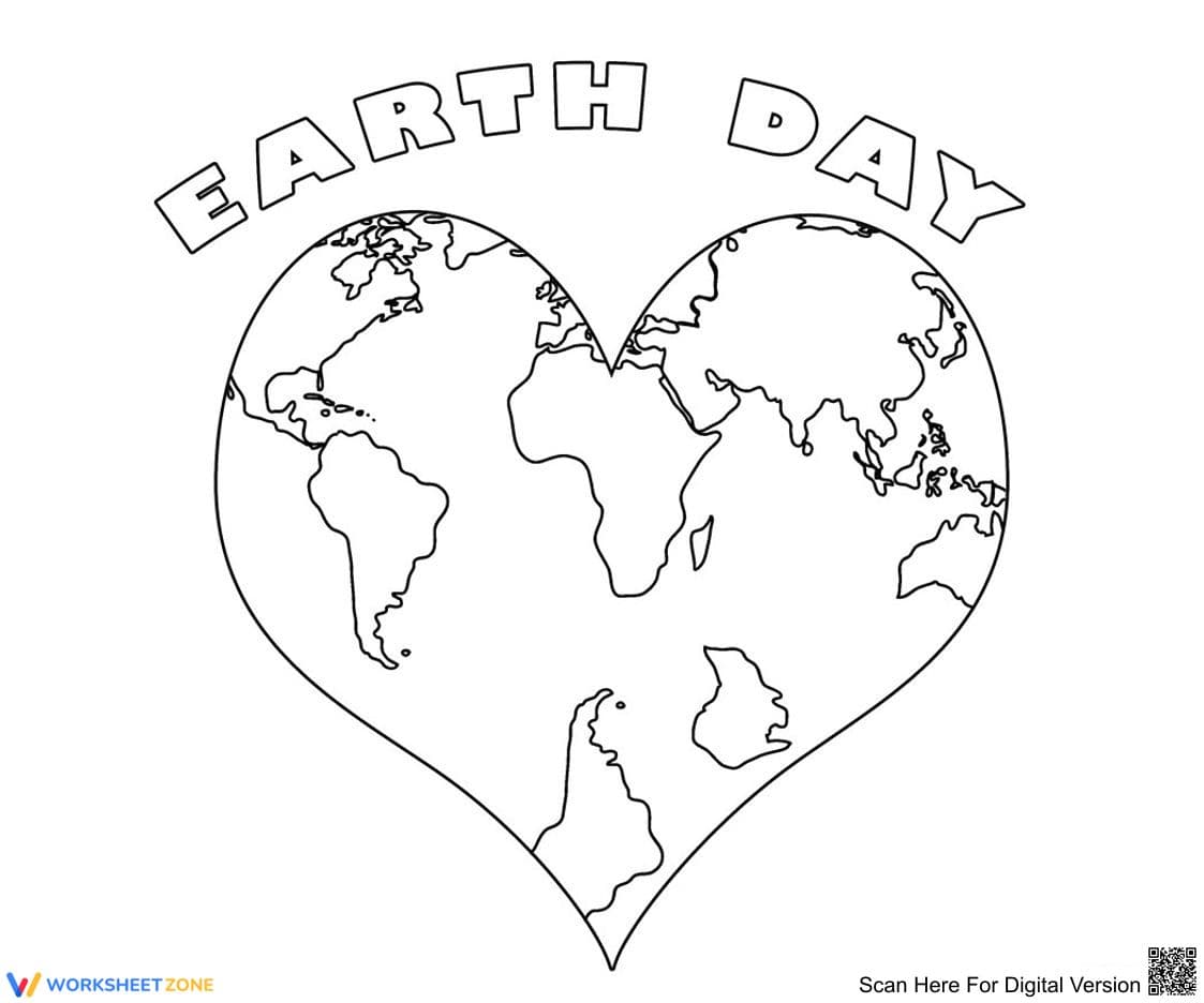 Earth Day Heart Coloring Page | Essential Printable - Page 1