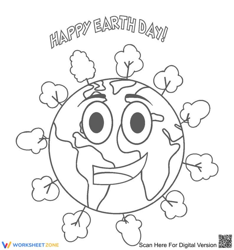 Happy Earth Day Coloring Page | Essential Printable - Page 1
