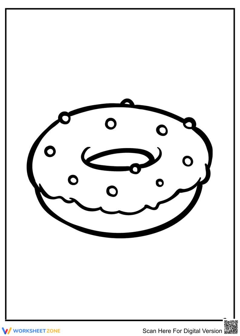 Donut Coloring Page | Essential Grade K-5 Printable - Page 1