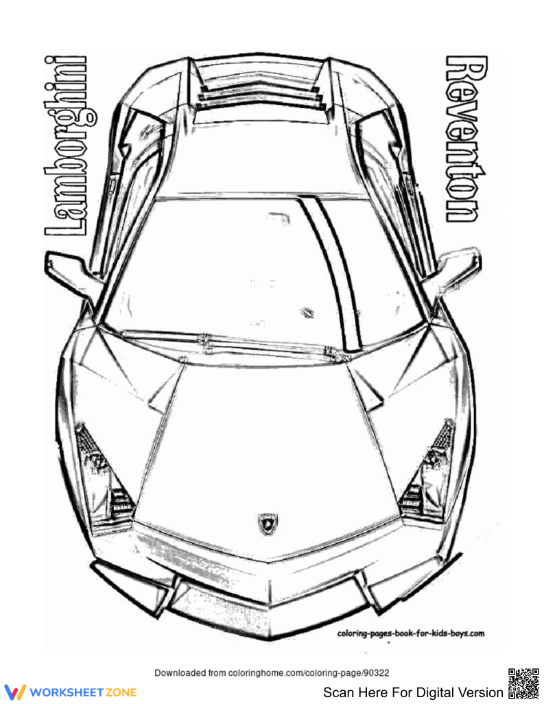 Lamborghini Picture Worksheet for Car Enthusiasts - Page 1