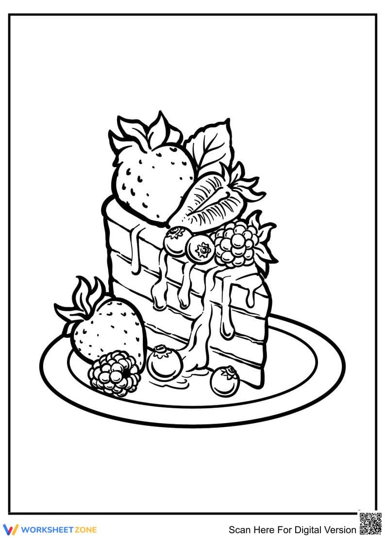 Tasty Cake Coloring Page | Essential K-5 Printable - Page 1