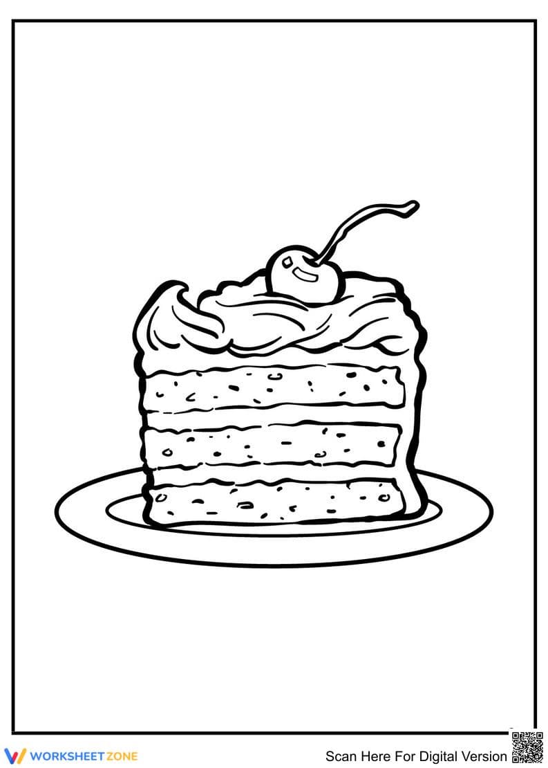 Cake Coloring Page | Essential Grade K-5 Printable - Page 1