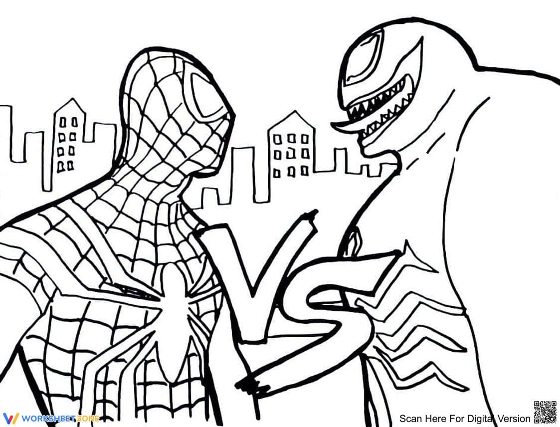 Spider-Man vs. Venom Battle Worksheet - Page 1