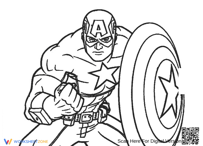 Brave Captain America Worksheet - Page 1