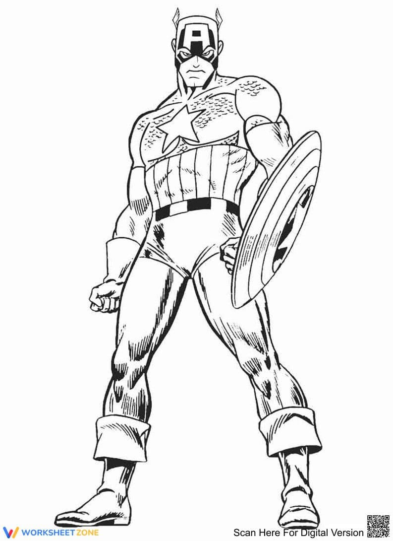 Powerful Captain America Worksheet - Page 1