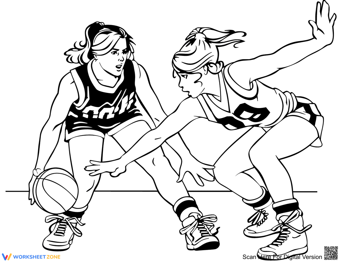 Female Basketball Players Worksheet - Page 1