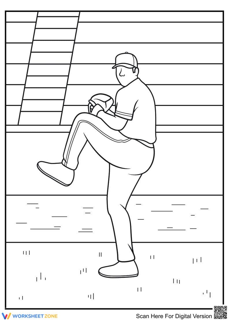 Grade 1 Baseball Coloring — Printable No-Prep Worksheet - Page 1