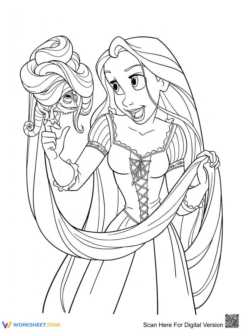 Rapunzel Coloring Page | Essential Printable Worksheet - Page 1