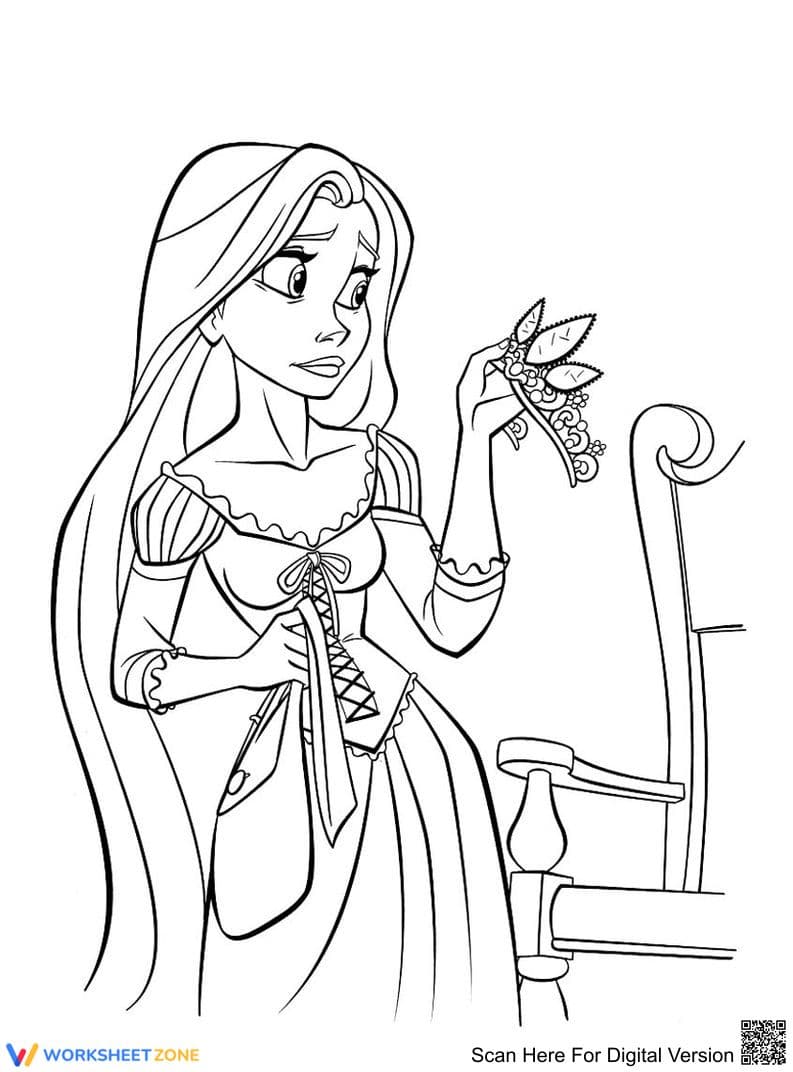 Rapunzel and Crown Worksheet - Page 1