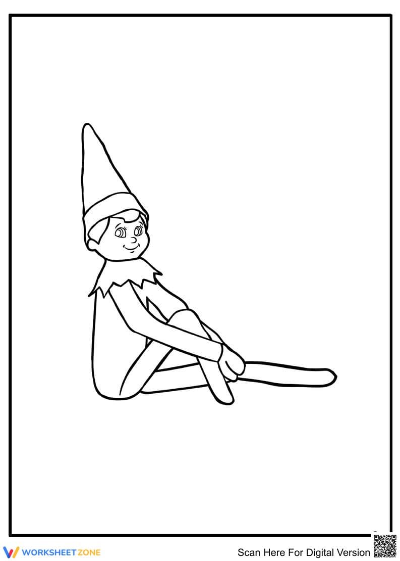 Printable Elf on the Shelf Coloring Page | Grade K - Page 1