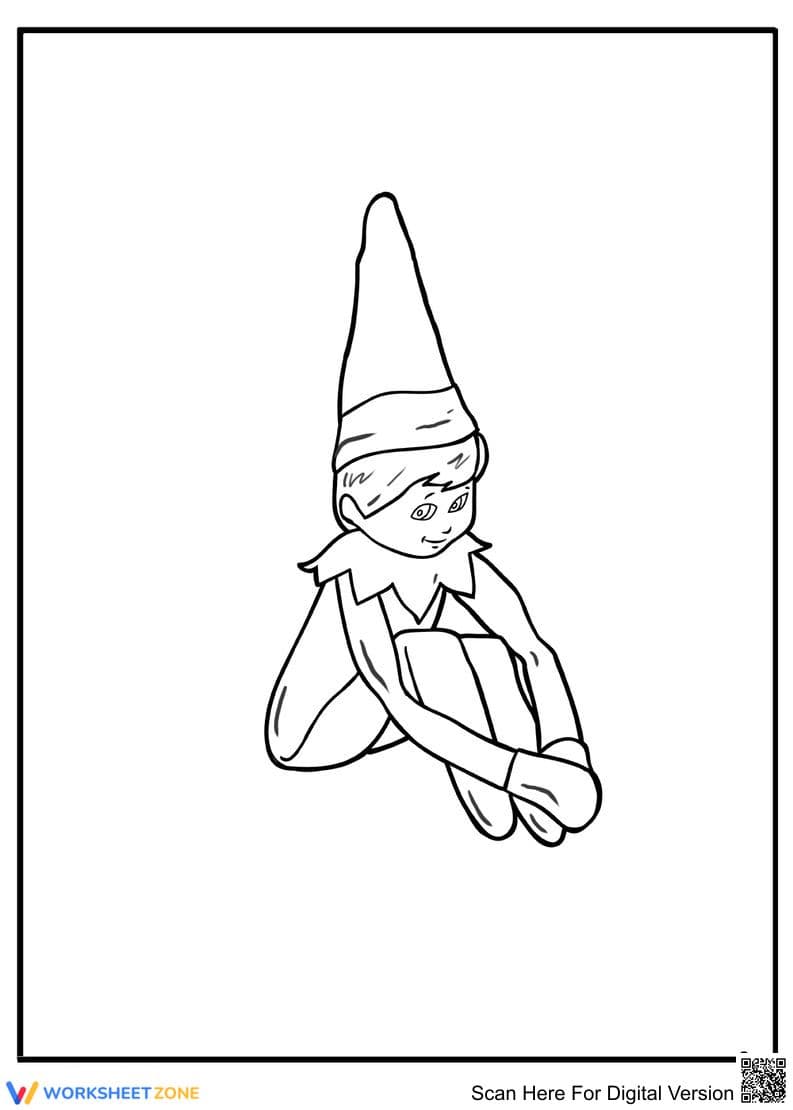Printable Elf on the Shelf Coloring Page | Grade K-2 - Page 1