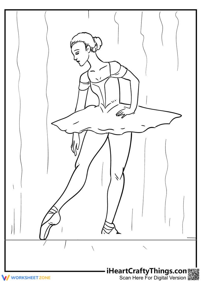 Ballerina Coloring Page | Printable Grade 1 Art - Page 1