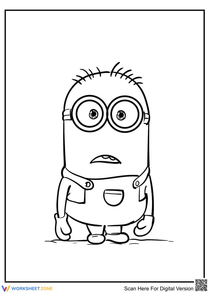 Printable Shocked Minion Coloring Page | Grade K - Page 1