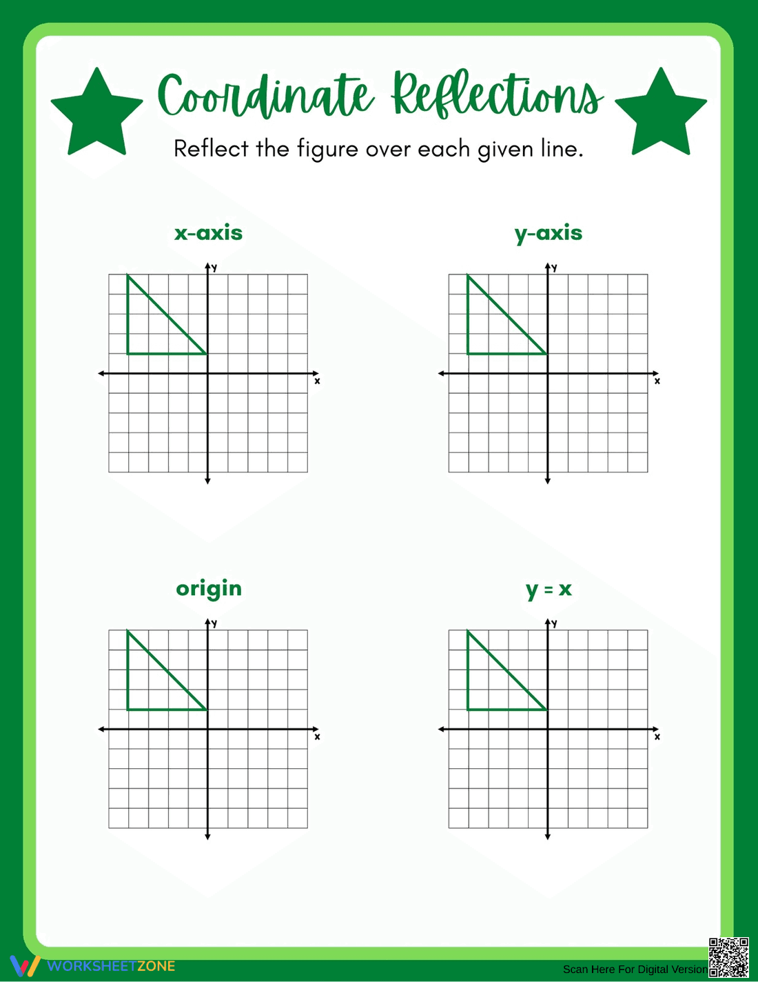 Coordinate Reflections Worksheet | Grade 8 Essential - Page 1