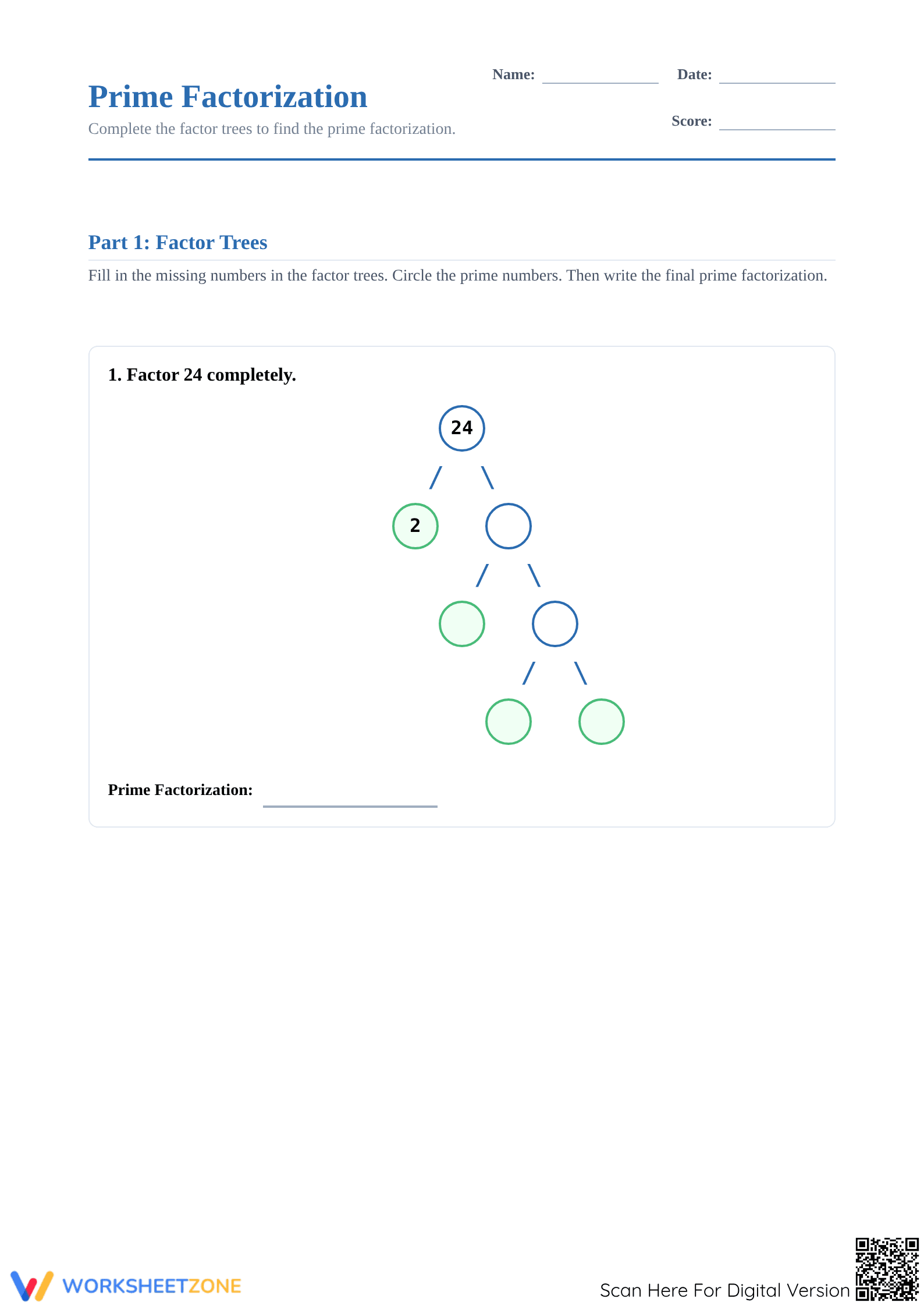 Essential Prime Factorization Practice | Grade 6 Math - Page 1