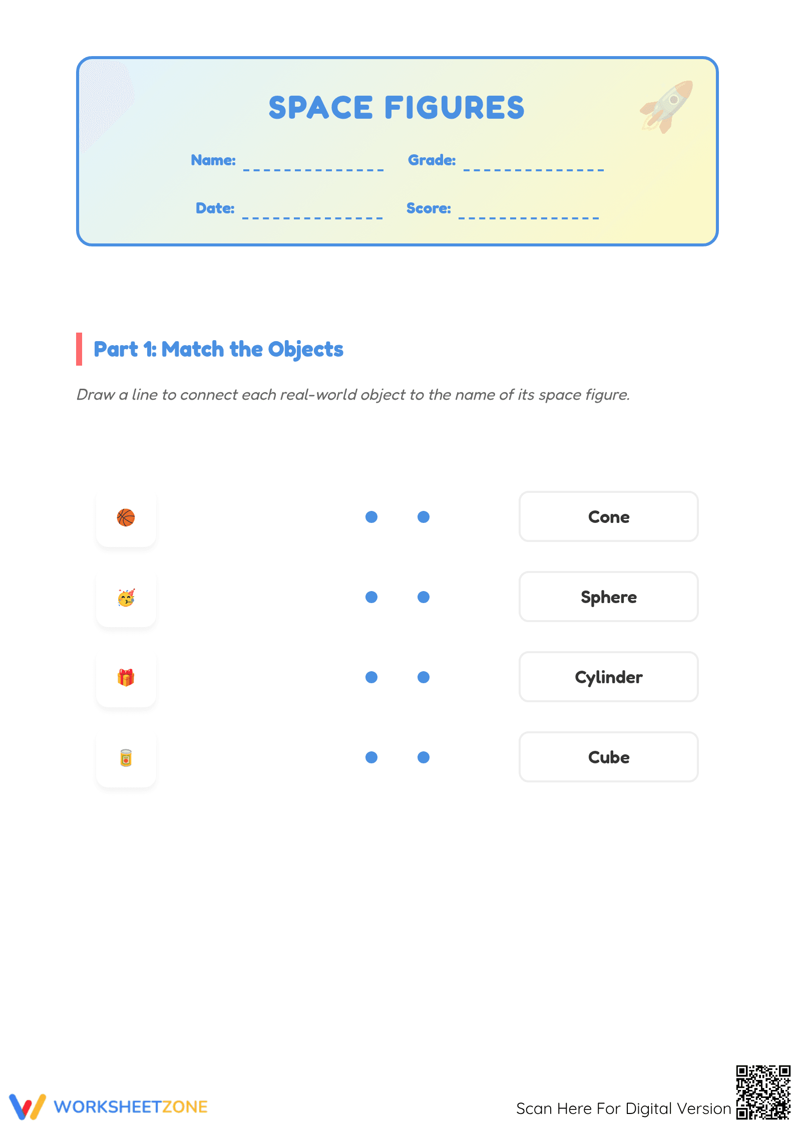 Space Figures Worksheet | Essential Grade 2 Geometry - Page 1