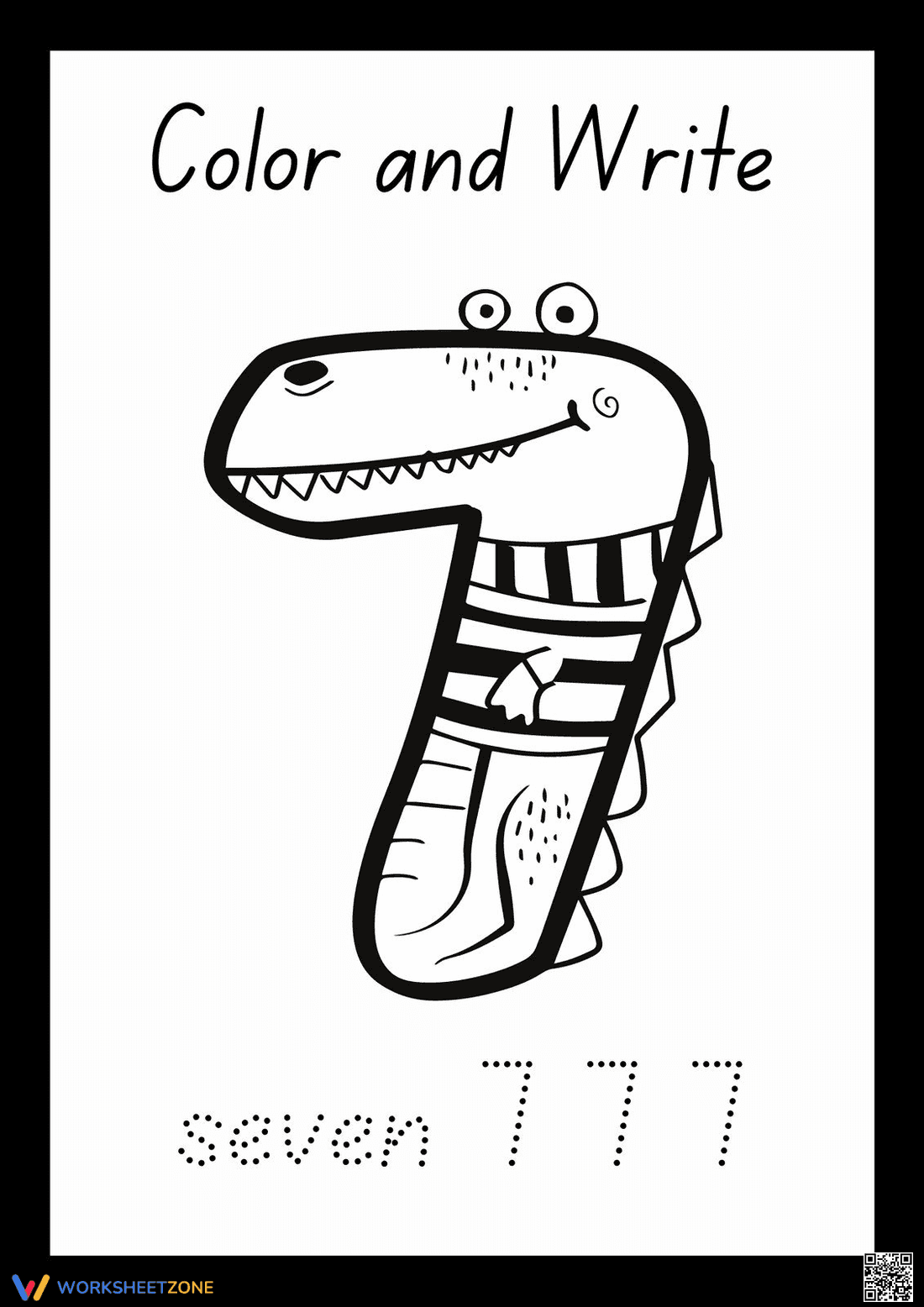 Printable Number Seven Worksheet | Kindergarten Math - Page 1