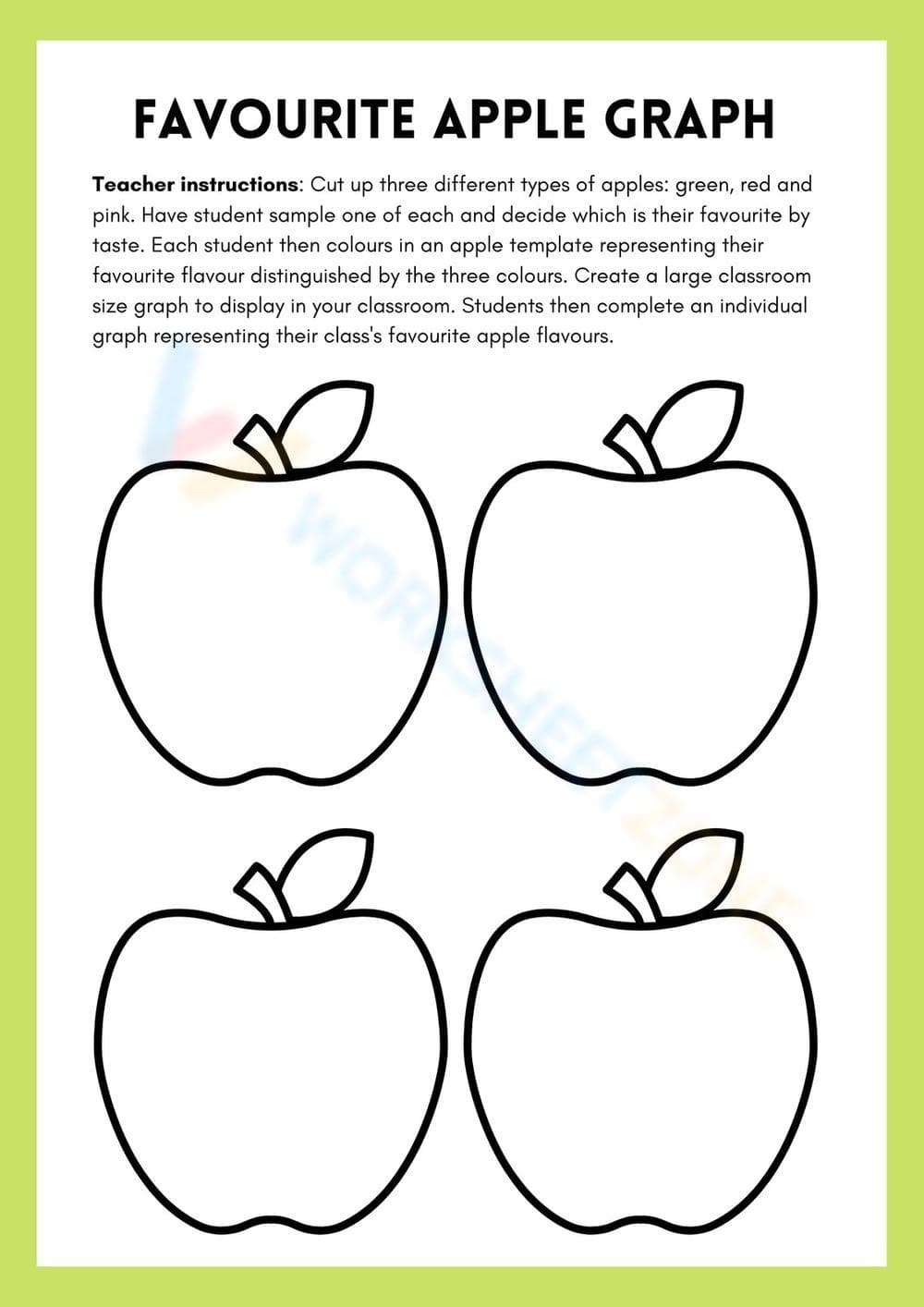 Favourite Apple Tally Worksheet - Page 1