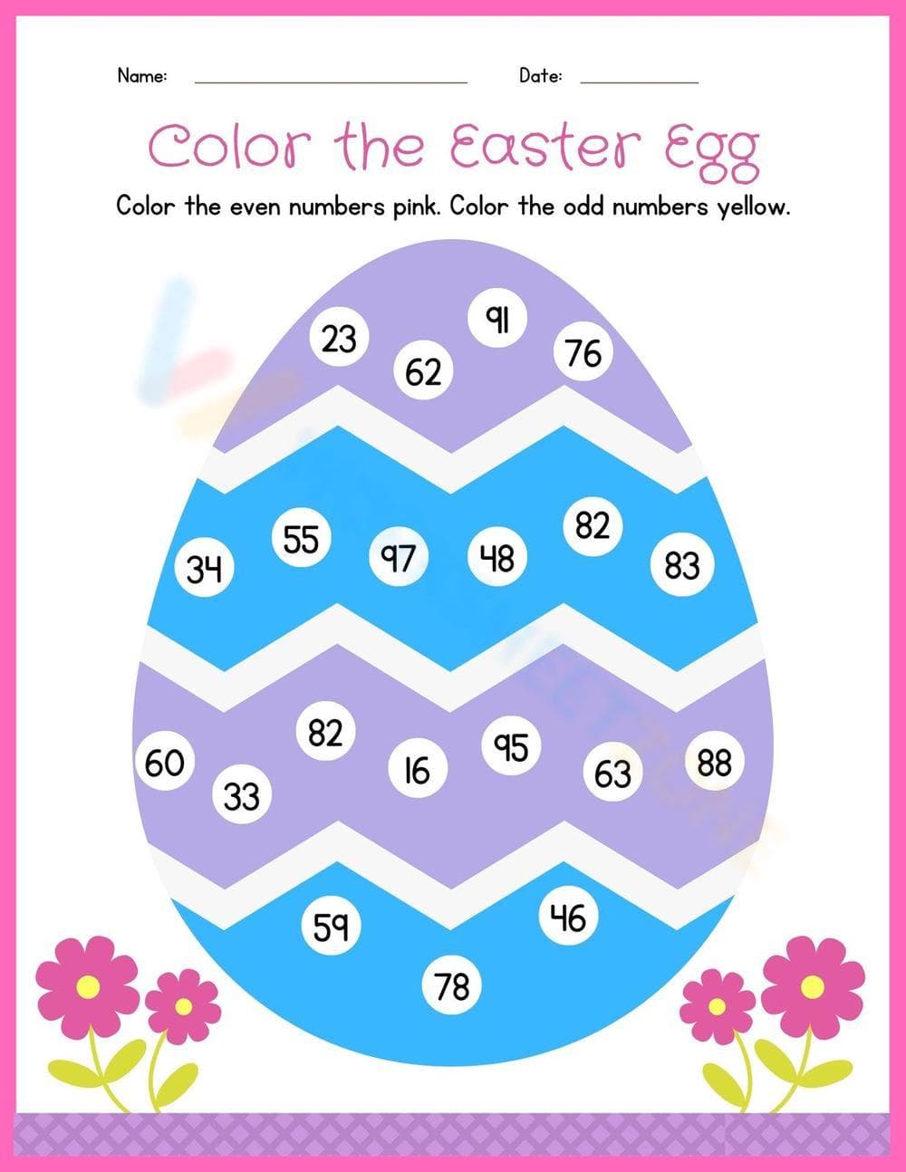 Even and Odd Numbers Printable Worksheet | Grade 2 Math - Page 1