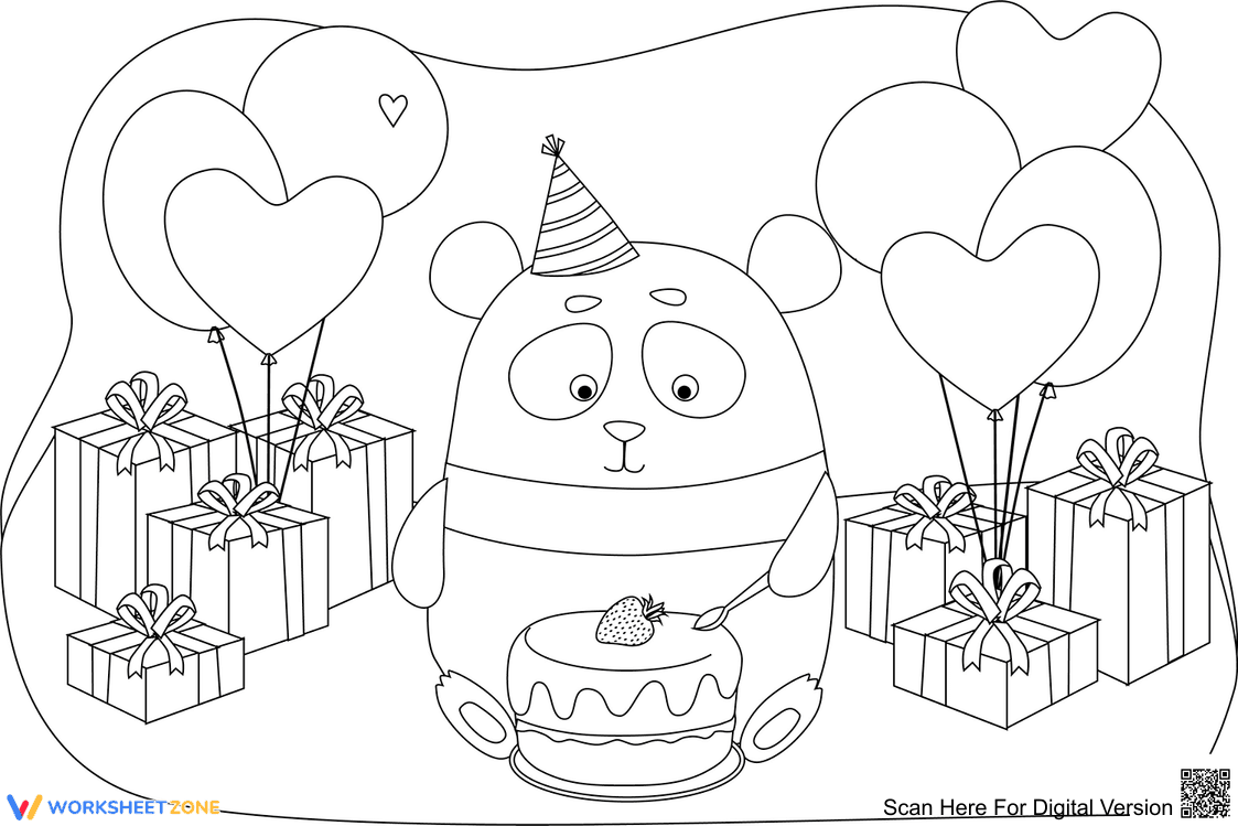 Panda Birthday Party Activity - Page 1