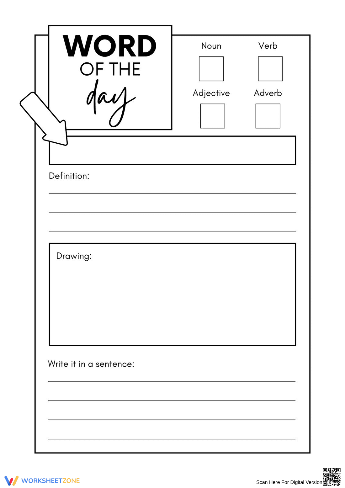Grade 3 Word of the Day — Printable No-Prep Template - Page 1