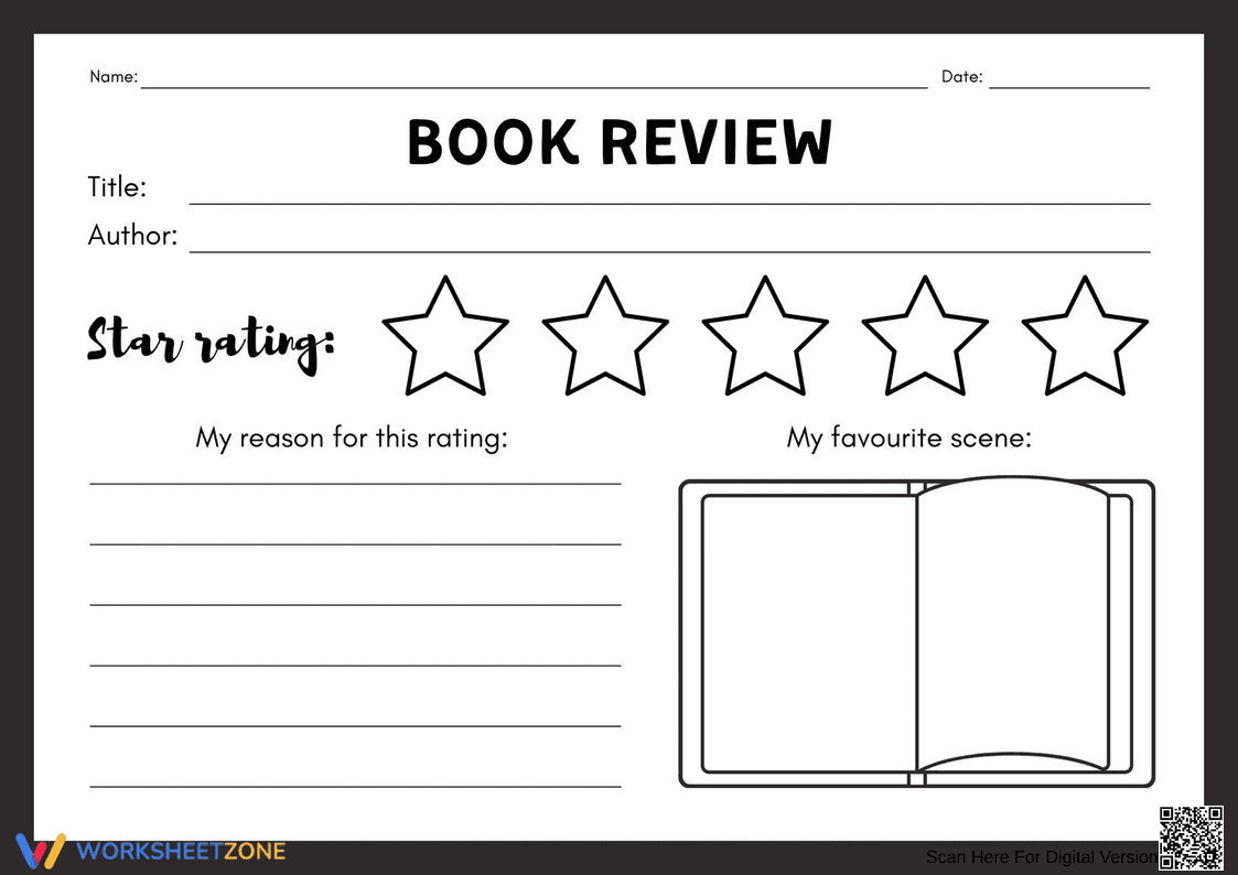 Printable Book Review Worksheet | Grade 2 Literacy - Page 1