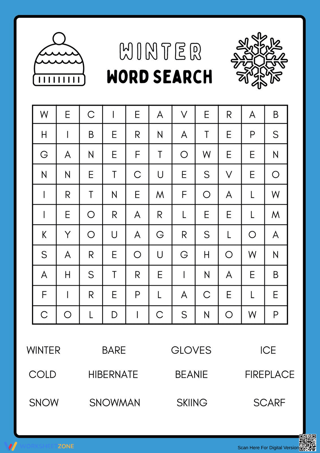 Winter Word Search Printable | Grade 2 ELA - Page 1