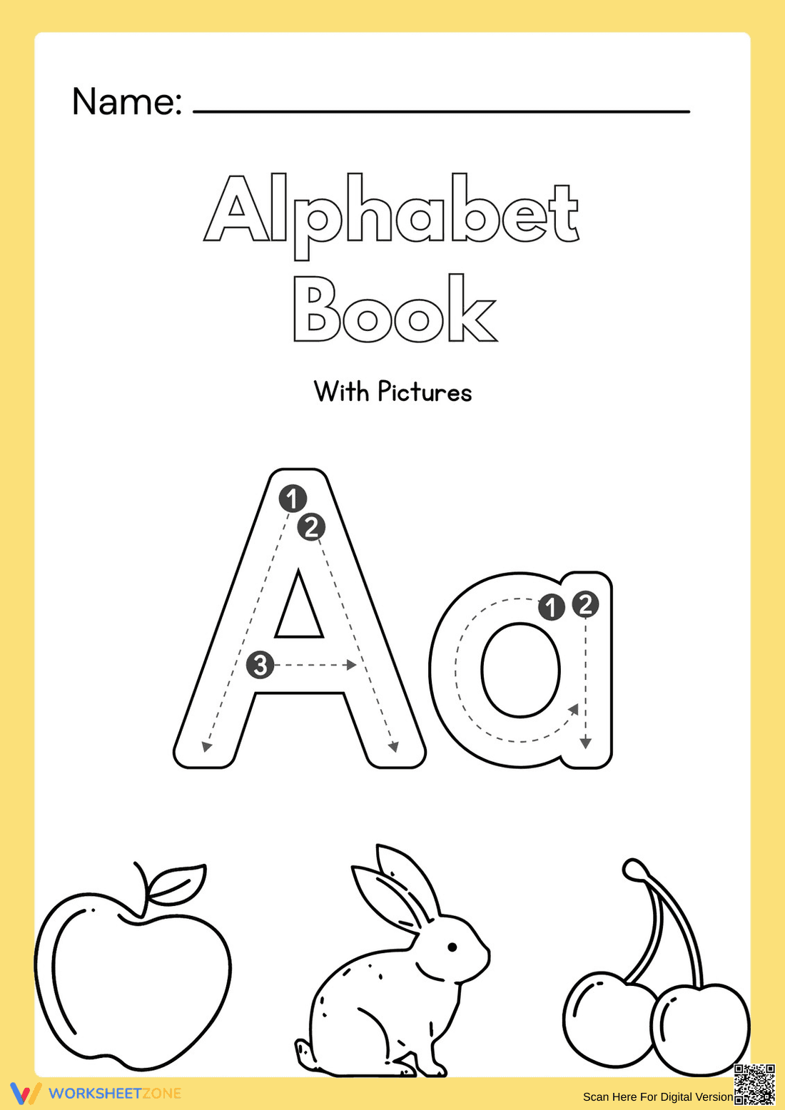 Printable Alphabet Book A-Z Writing | Grade K ELA - Page 1
