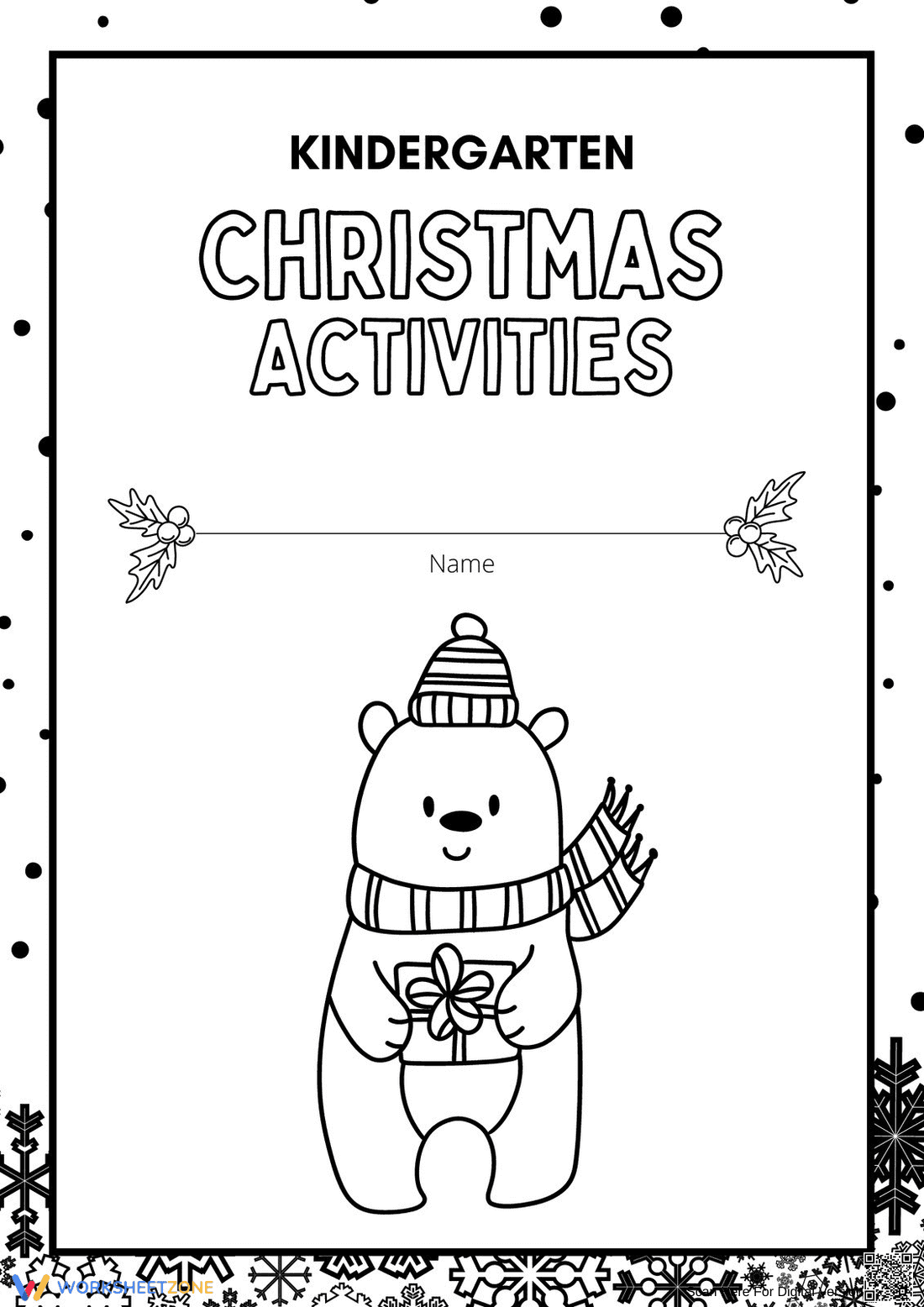 Printable Kindergarten Christmas Activity Booklet - Page 1