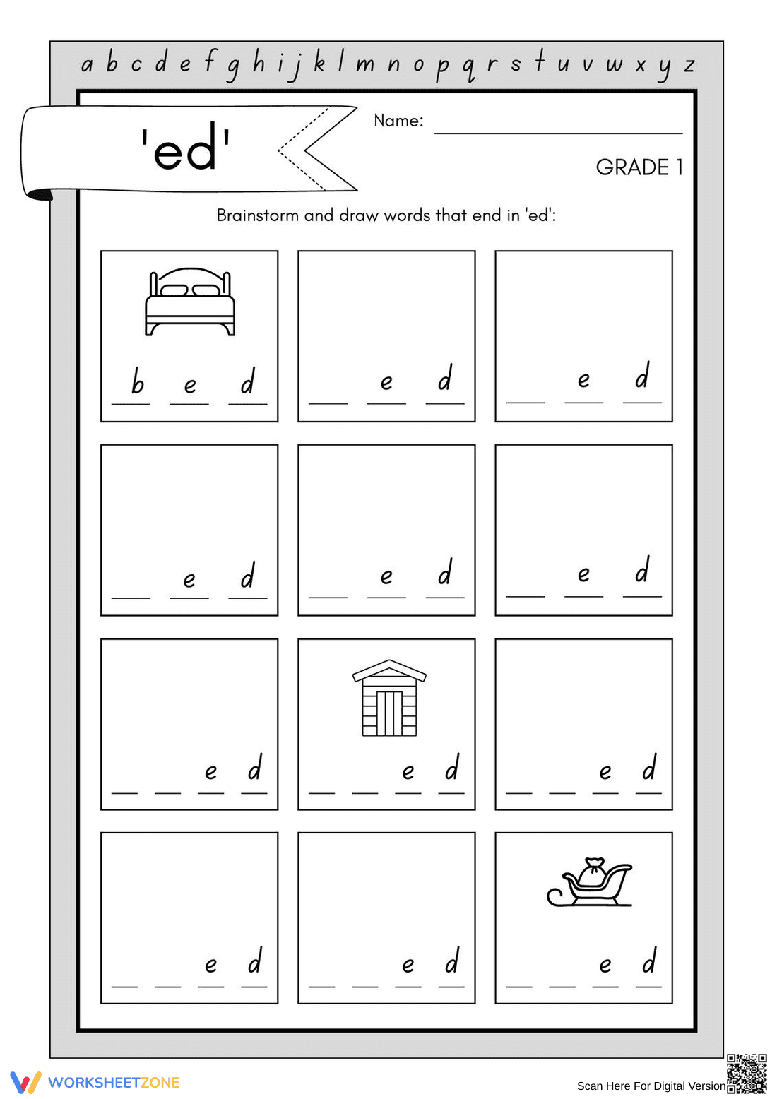 Grade 1 Onset and Rime 'ed' | Essential Phonics - Page 1