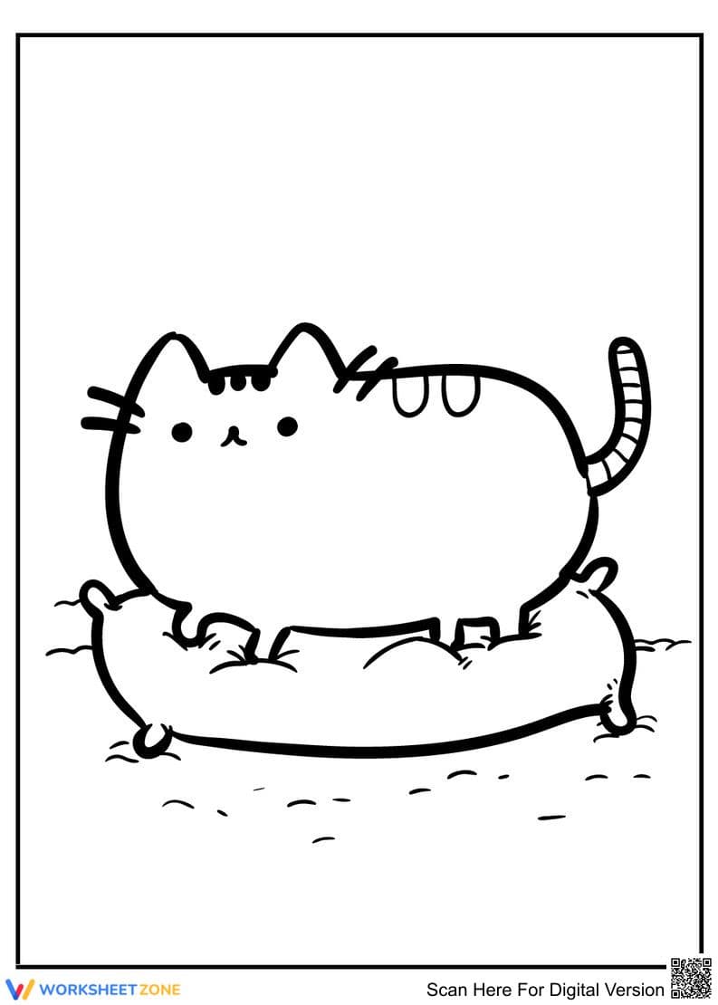 Pusheen Coloring Page | Essential Grade K-2 Printable - Page 1