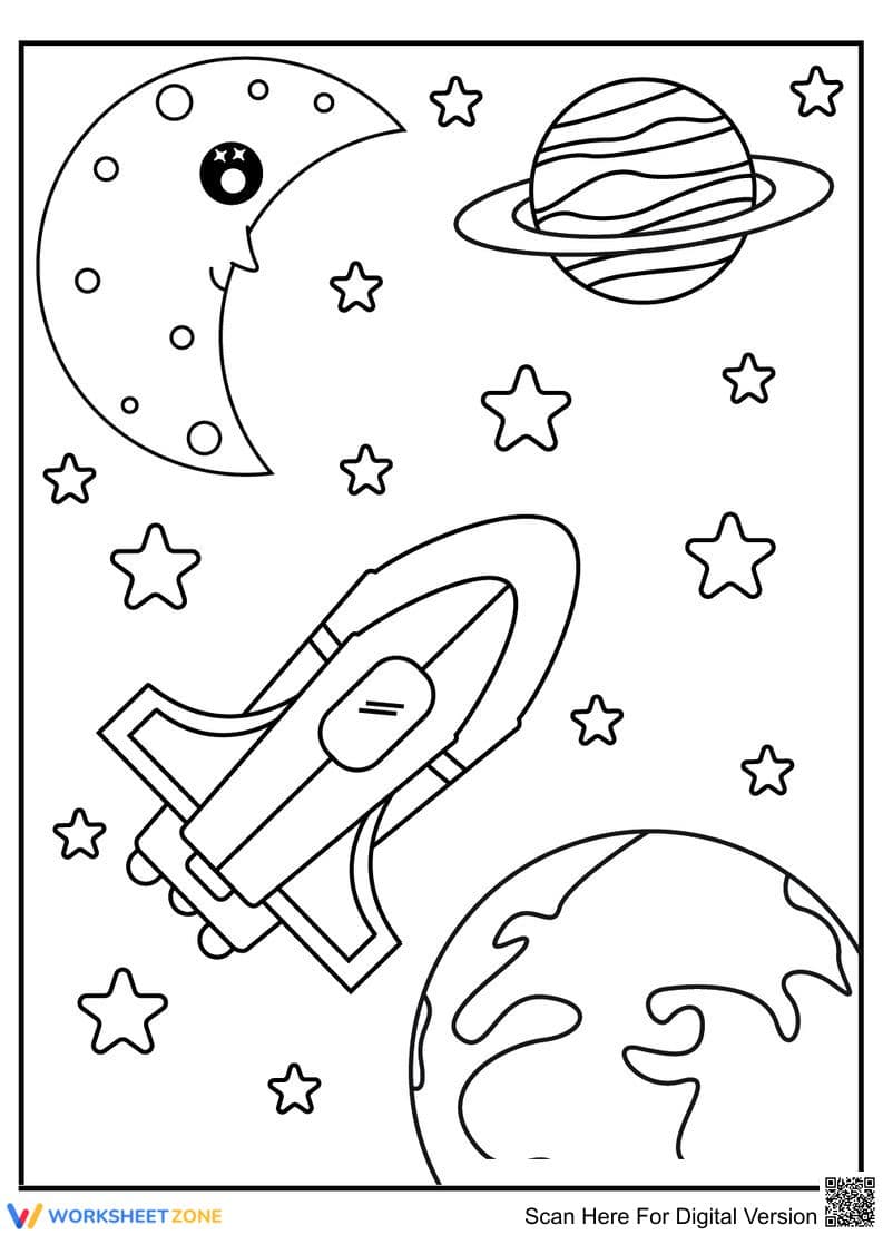 Galaxy Coloring Page | Essential Grade K-5 Space Activity - Page 1